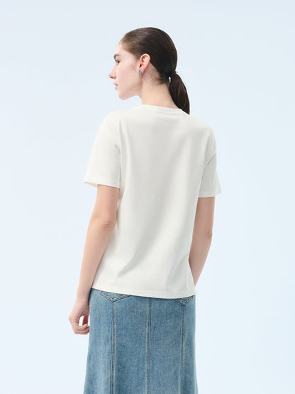 100% Cotton Round Neck Women T-Shirt