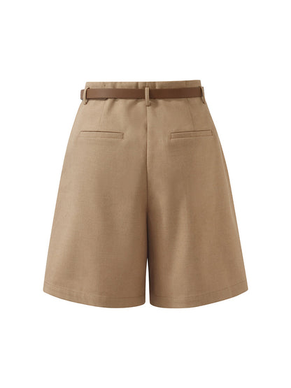 Loose A-Line Women Shorts With Belt