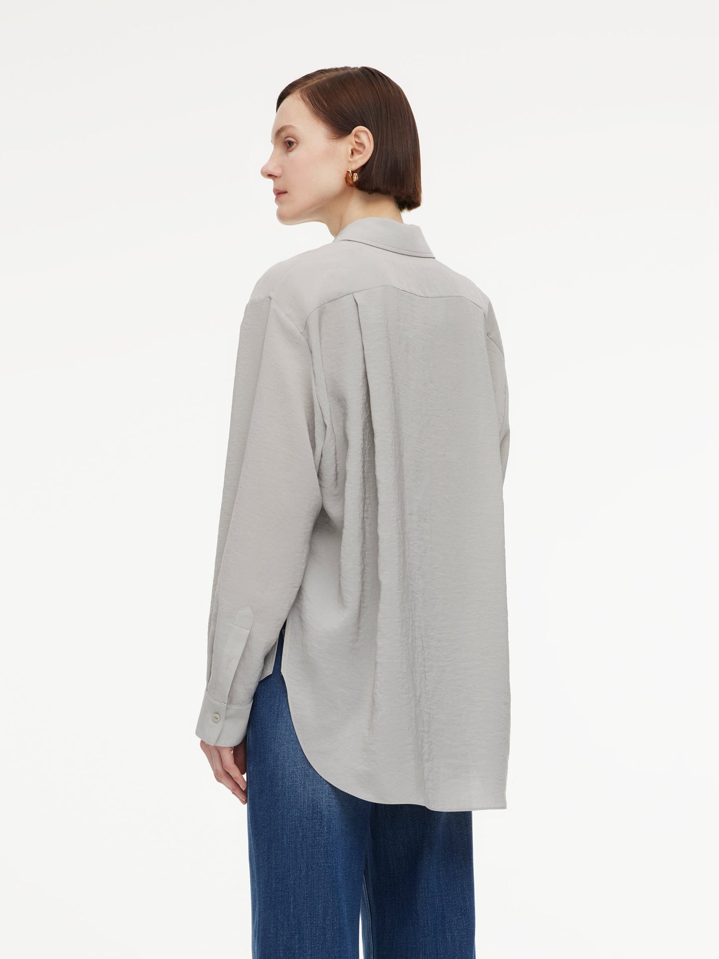[Preview] Triacetate Blend Women Oversized Shirt
