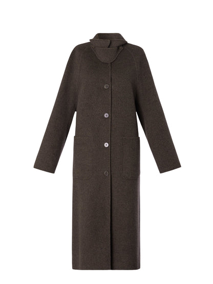 Wool Camel Hair Blend Double-Faced Women Wrap Overcoat