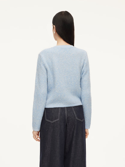 Round Neck Single-Breasted Women Cardigan