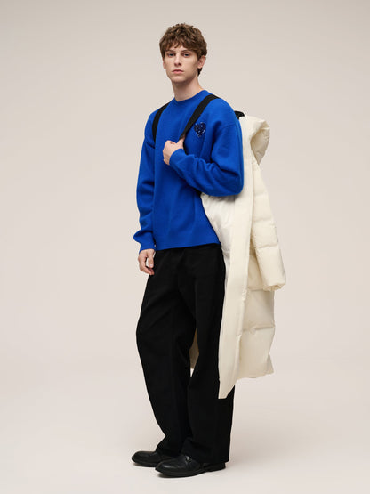 Thermal Tech Back Hooded Unisex Long Goose Down Coat