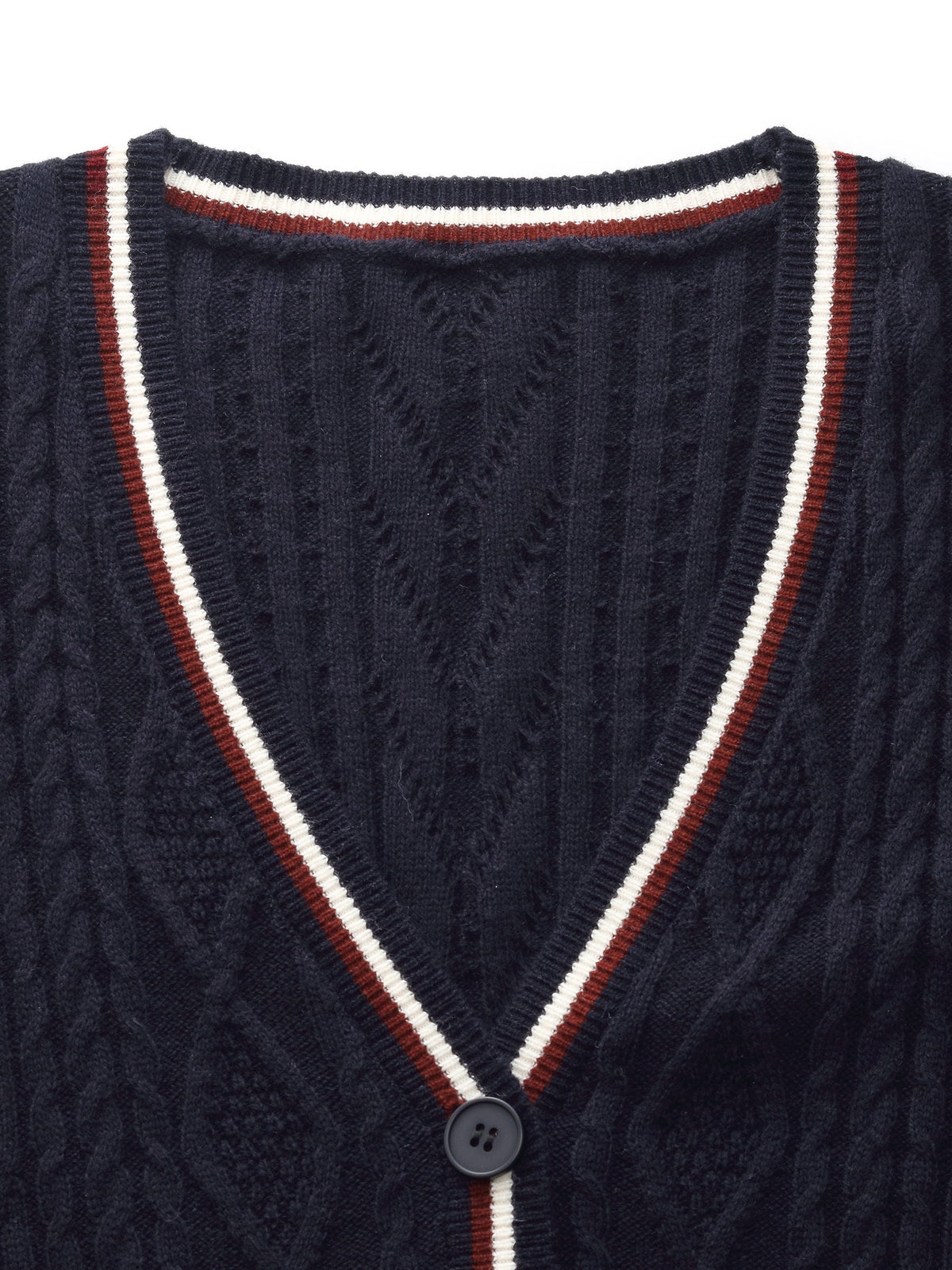 Wool Blend Contrast Trim Women Cardigan