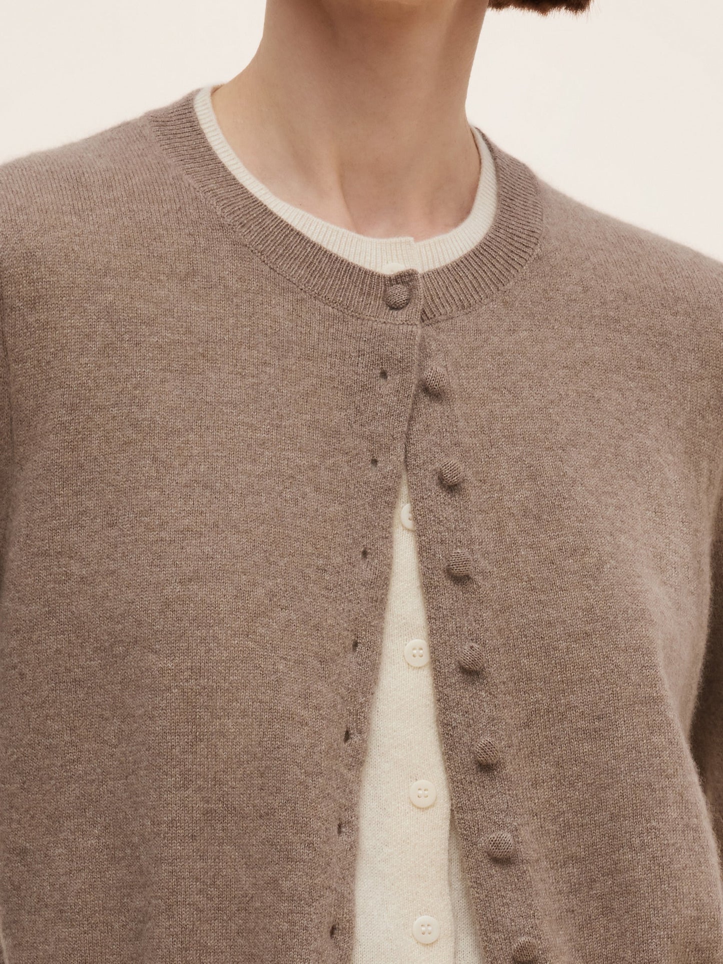 100% Cashmere Faux Two-Piece Women Cardigan