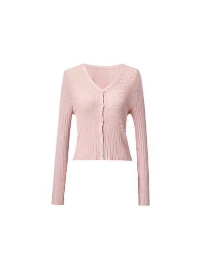 Tencel Wool Blend V-Neck Women Cardigan