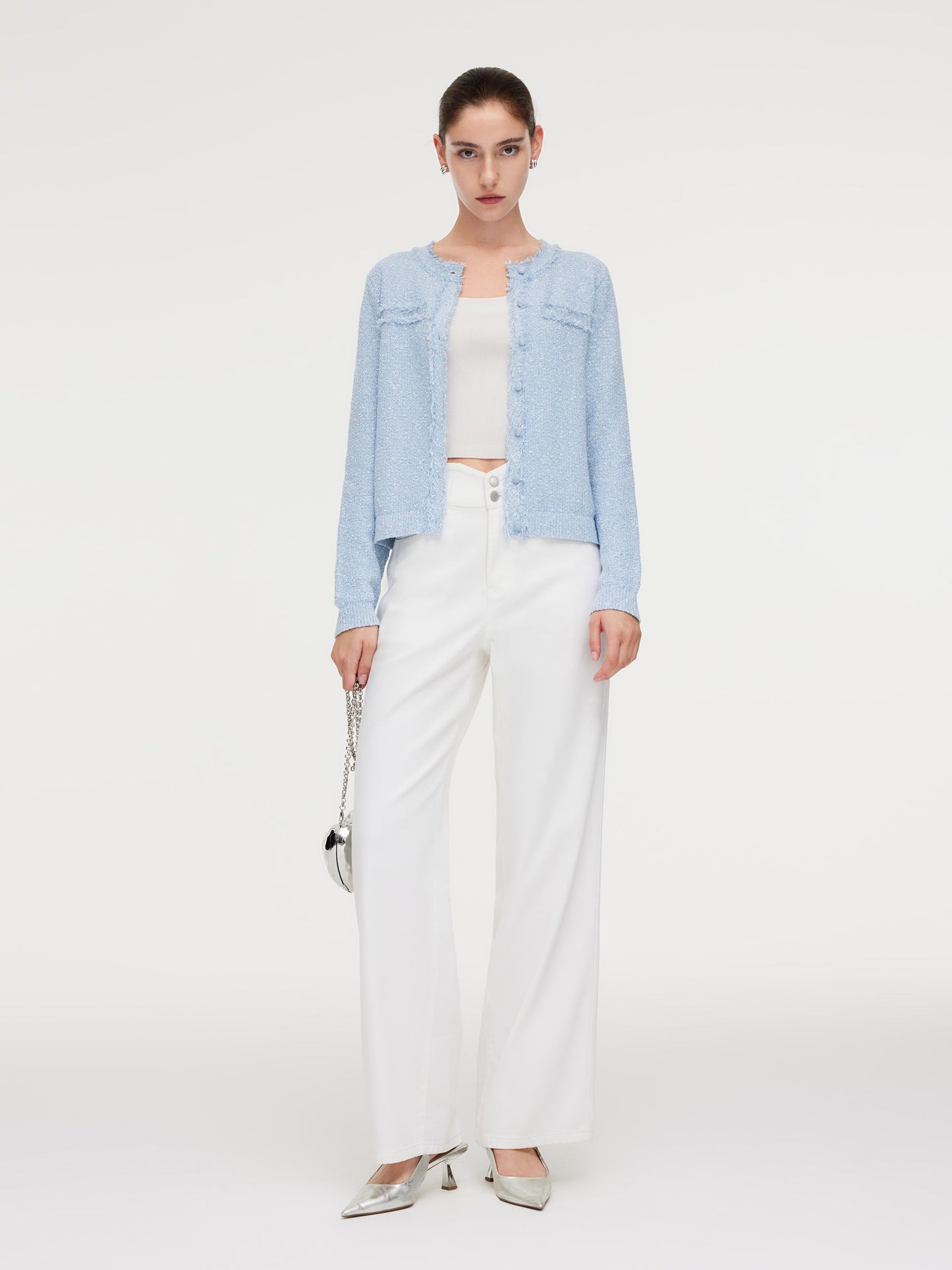 Frayed Edge Women Knit Cardigan