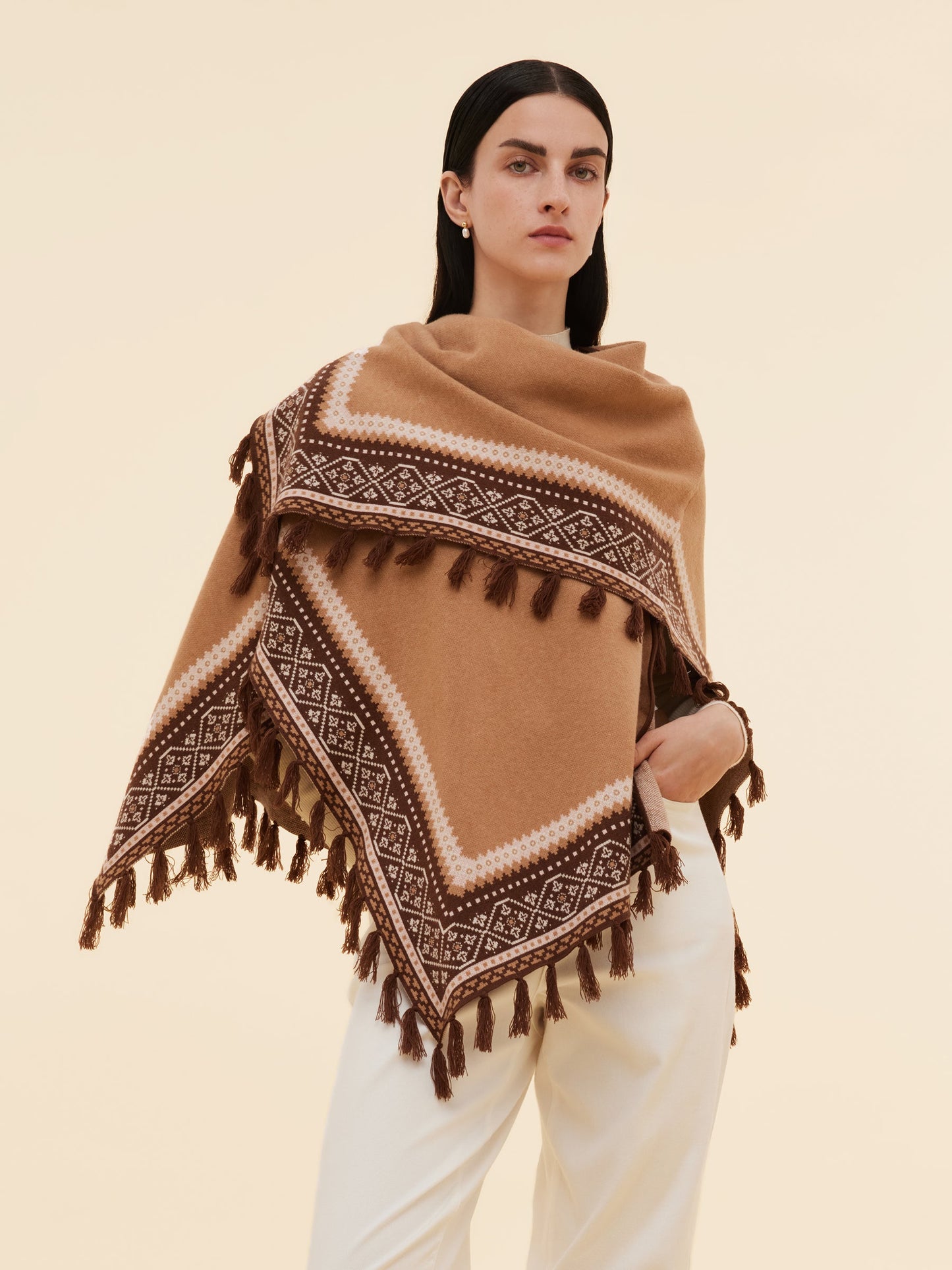 Loose Fringe Women Poncho Sweater