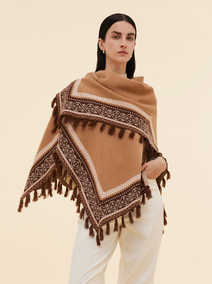 Loose Fringe Women Poncho Sweater
