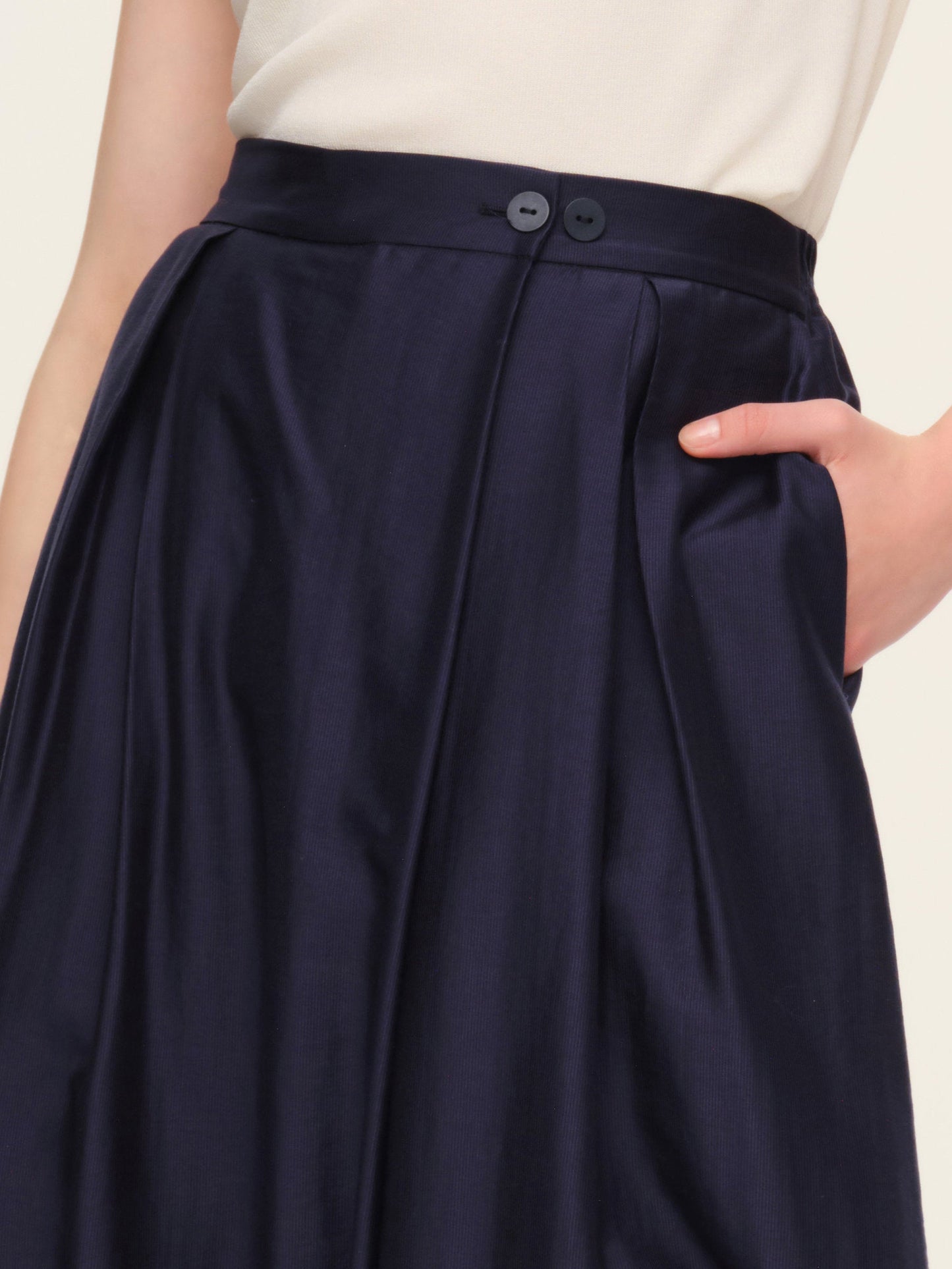 Tencel Blend Adjustable Waist Women A-Line Culottes