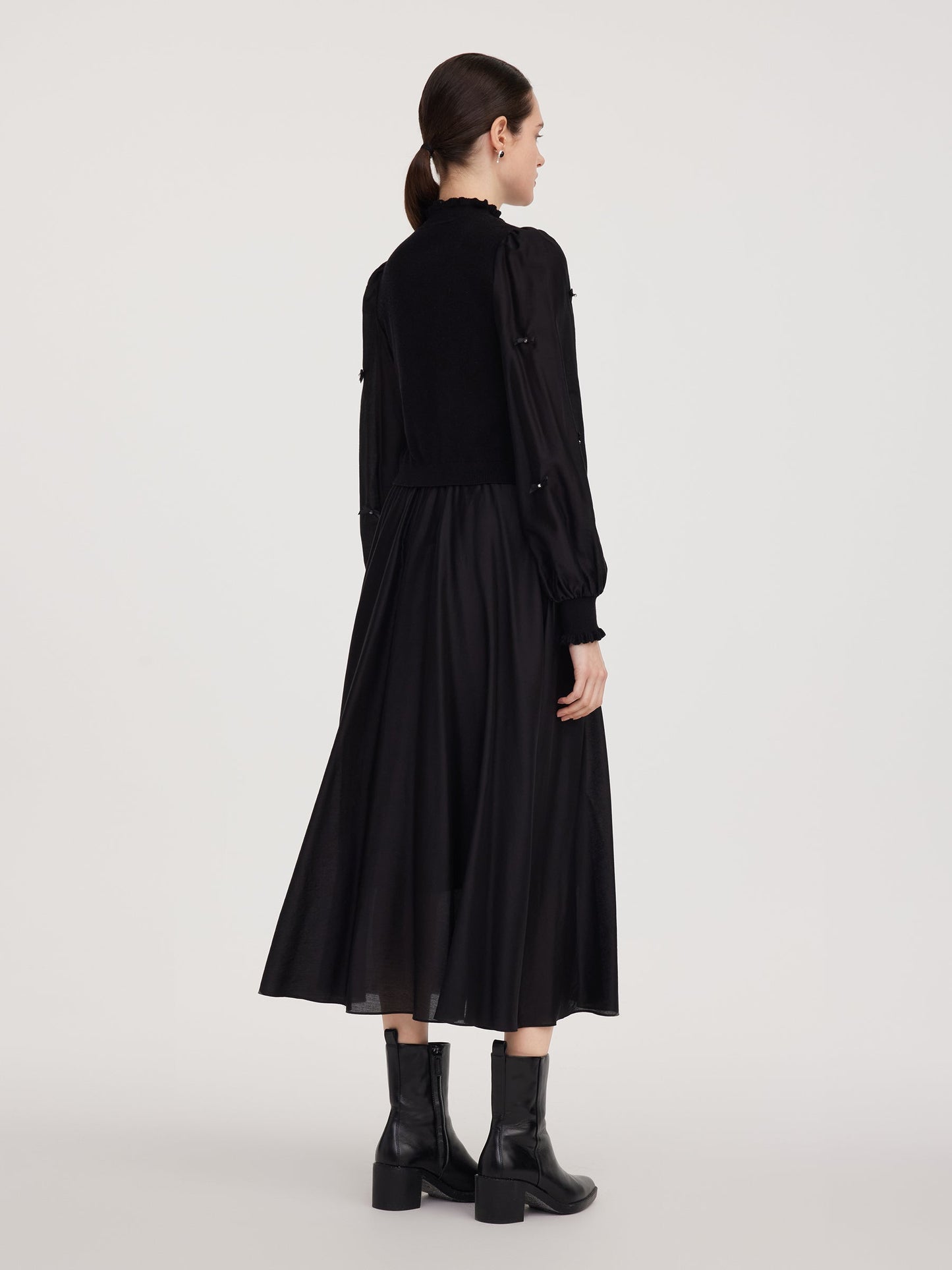 Tencel Blend Patchwork Women Maxi Dress