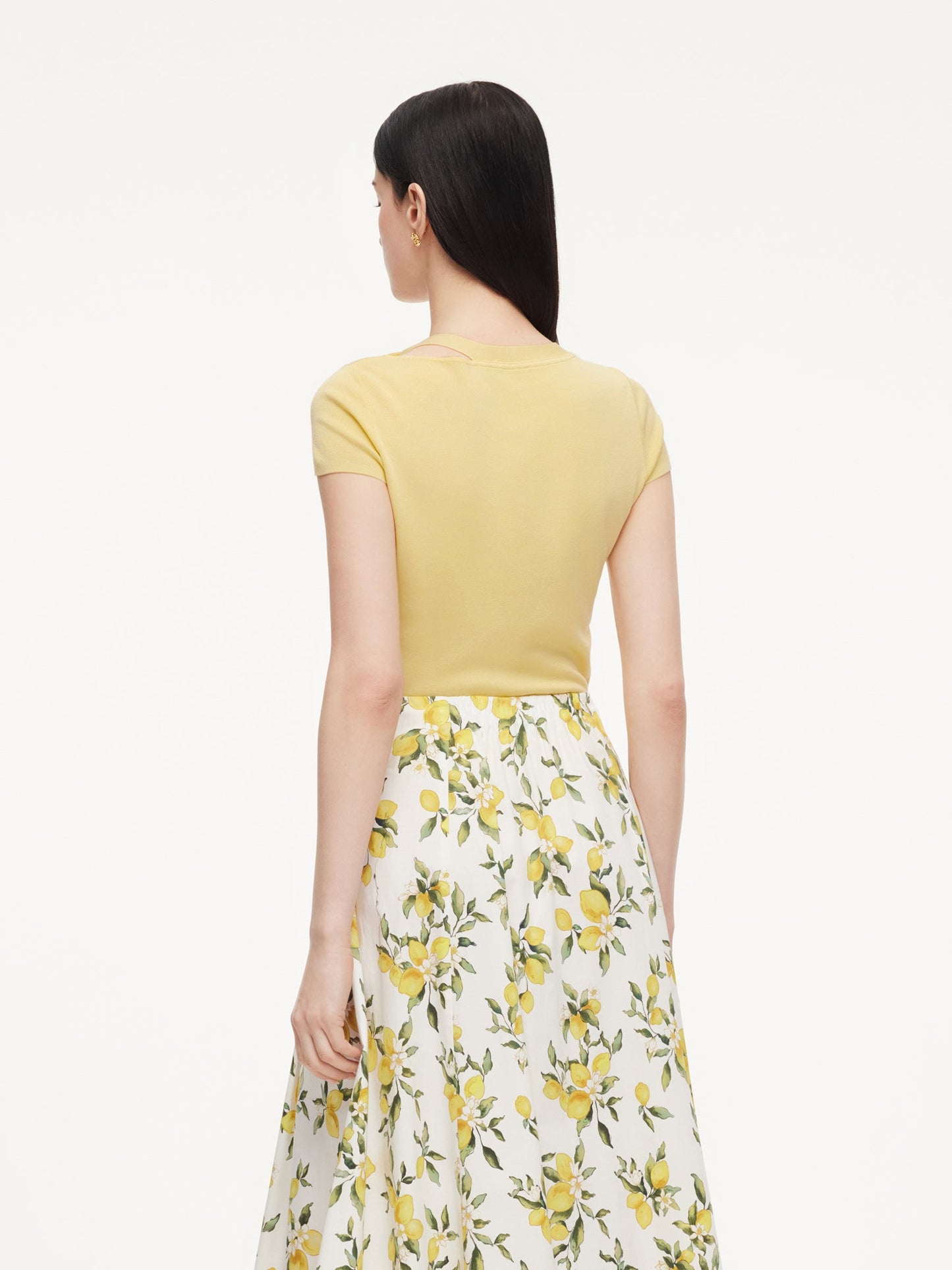 Triacetate Lyocell Blend Women Ribbon Knit Top