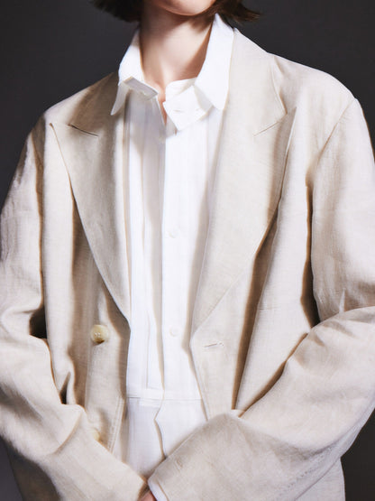 100% Linen Loose Fit X-Line Unisex Blazer