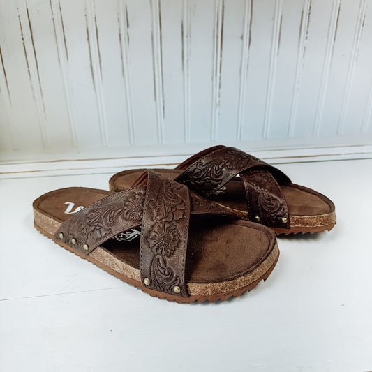 Jaycee Tooled Sandal - Brown