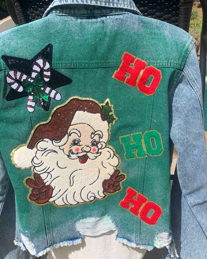 Jolly Vibes Only - Santa Denim Custom Jacket