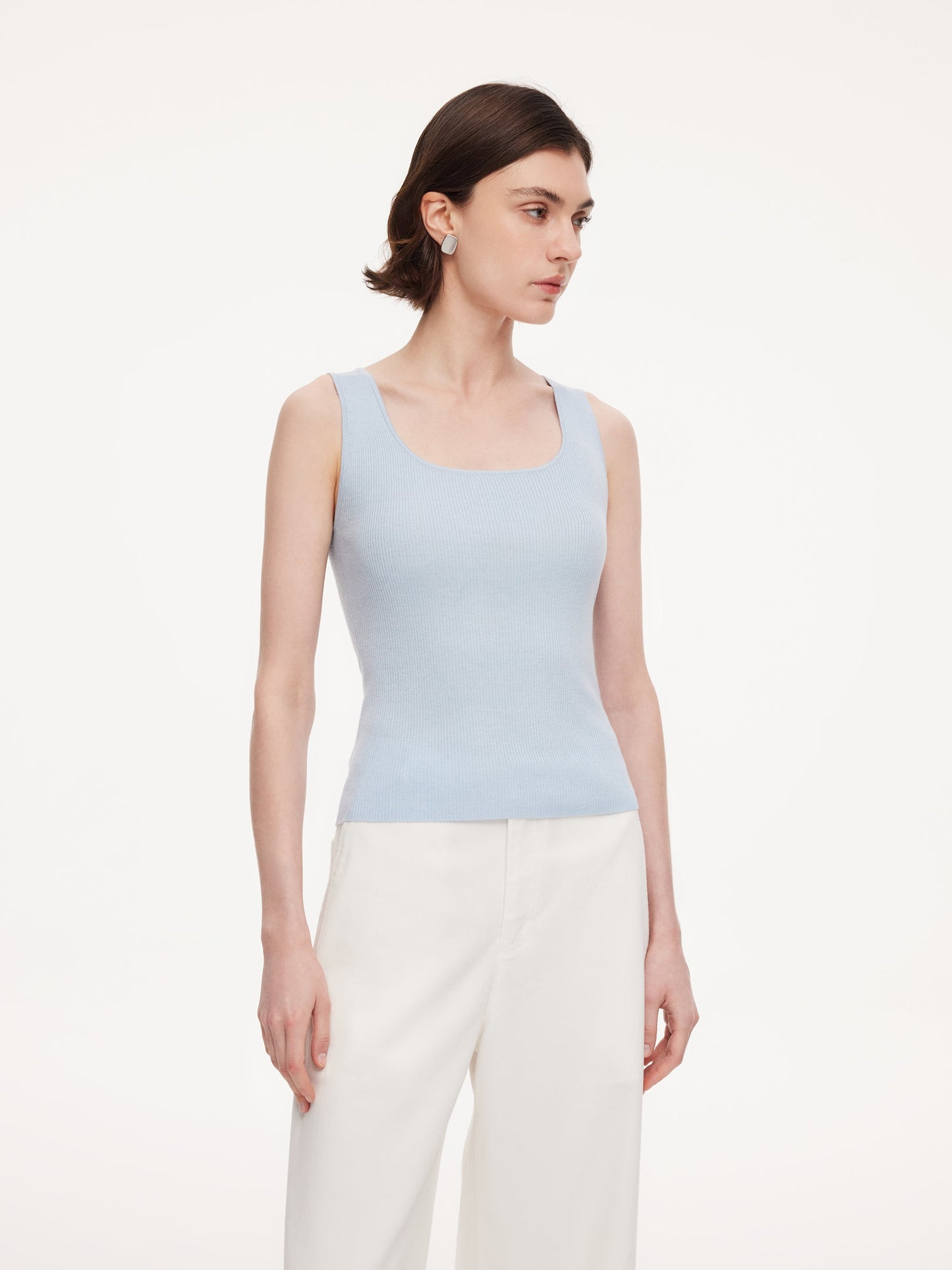 Square Neck Women Knit Tank Top