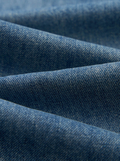 100% Cotton Denim Women Curved Leg Jeans