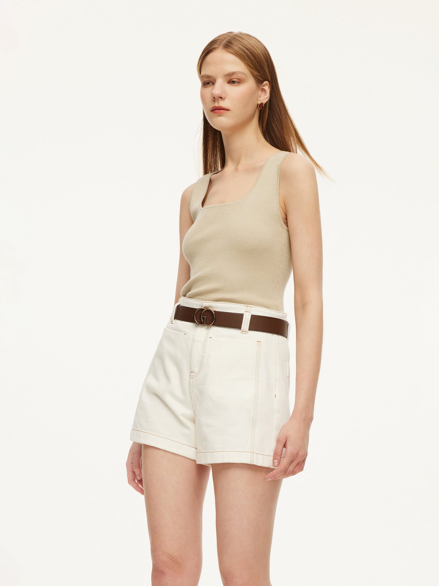 Square Neck Women Knit Tank Top