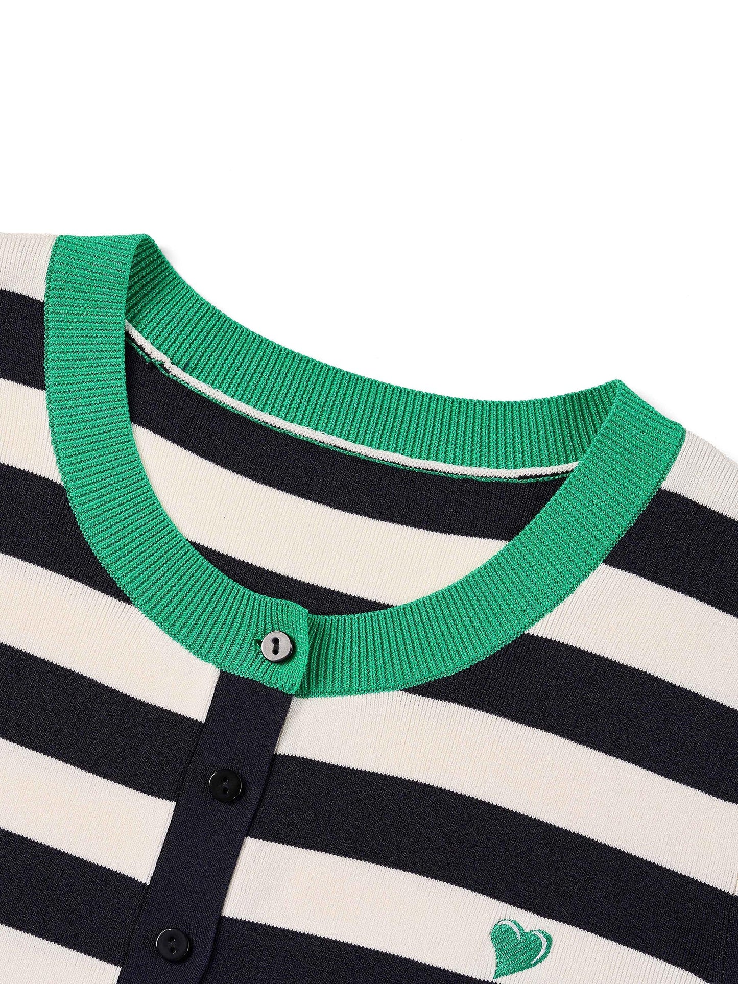 Color Block Stripe Women Embroidered Cardigan
