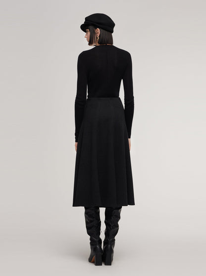 Stretch Flared Women Knit Skirt