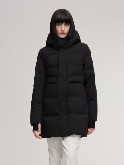 Thermal Tech Back Hooded Goose Down Coat