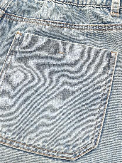 100% Cotton Denim Women Curved-Leg Jeans