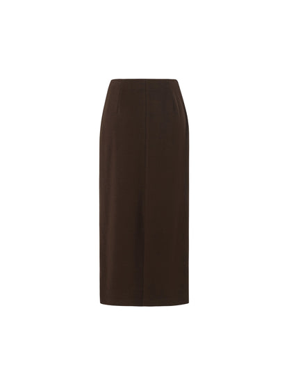 Back Slit Column Women Knit Skirt