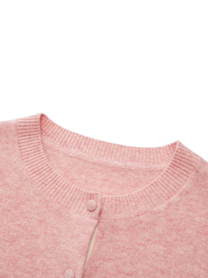 100% Wool Color Block Pony Embroidered Women Cardigan