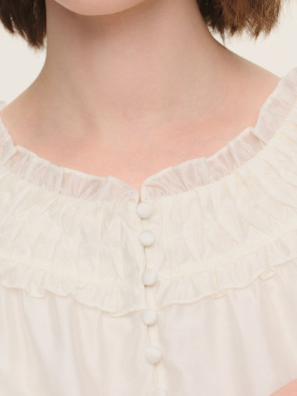Tencel Blend 3/4 Sleeve Women H-Line Blouse