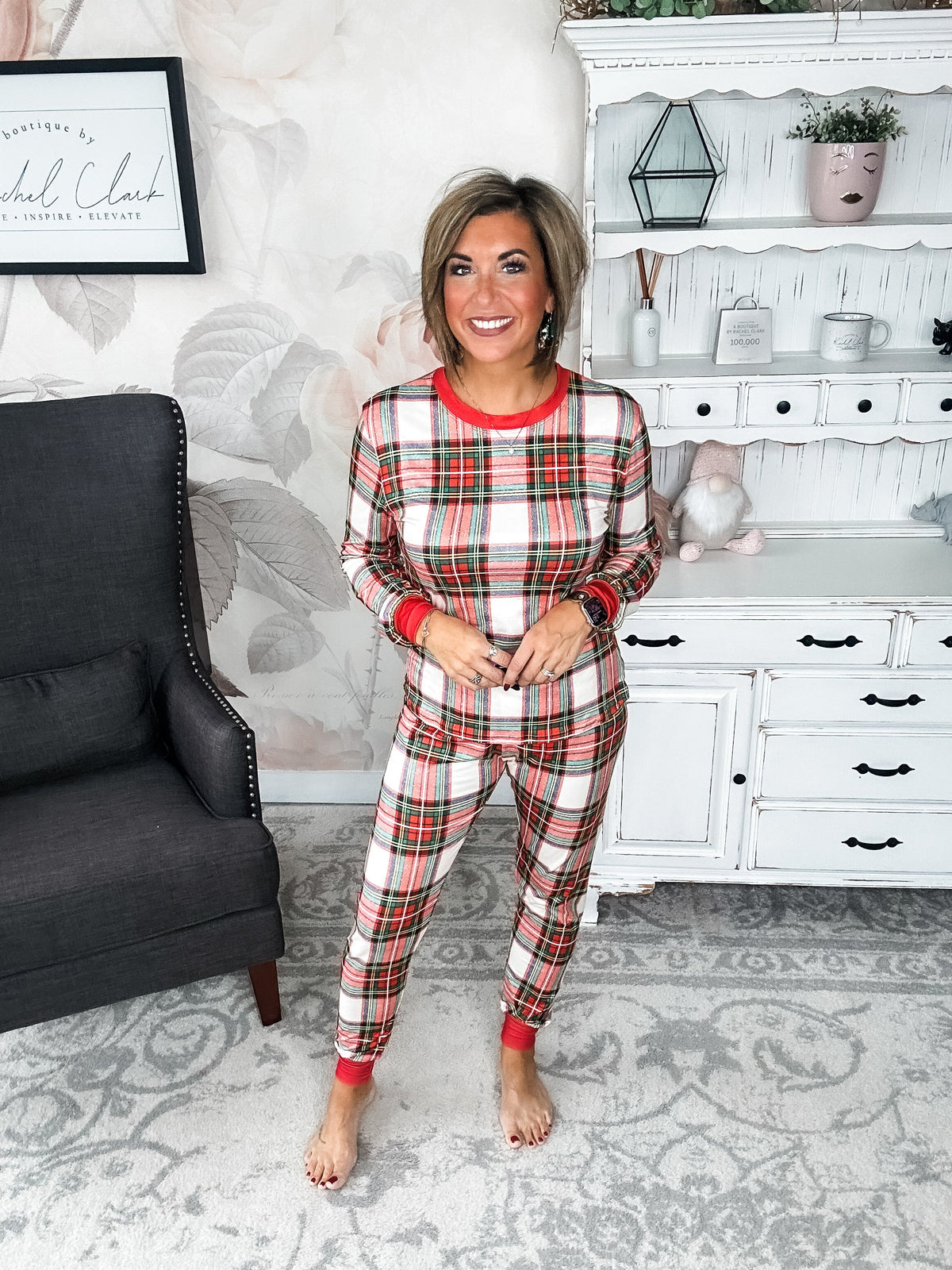 Mrs. Claus Plaid Christmas Pajamas