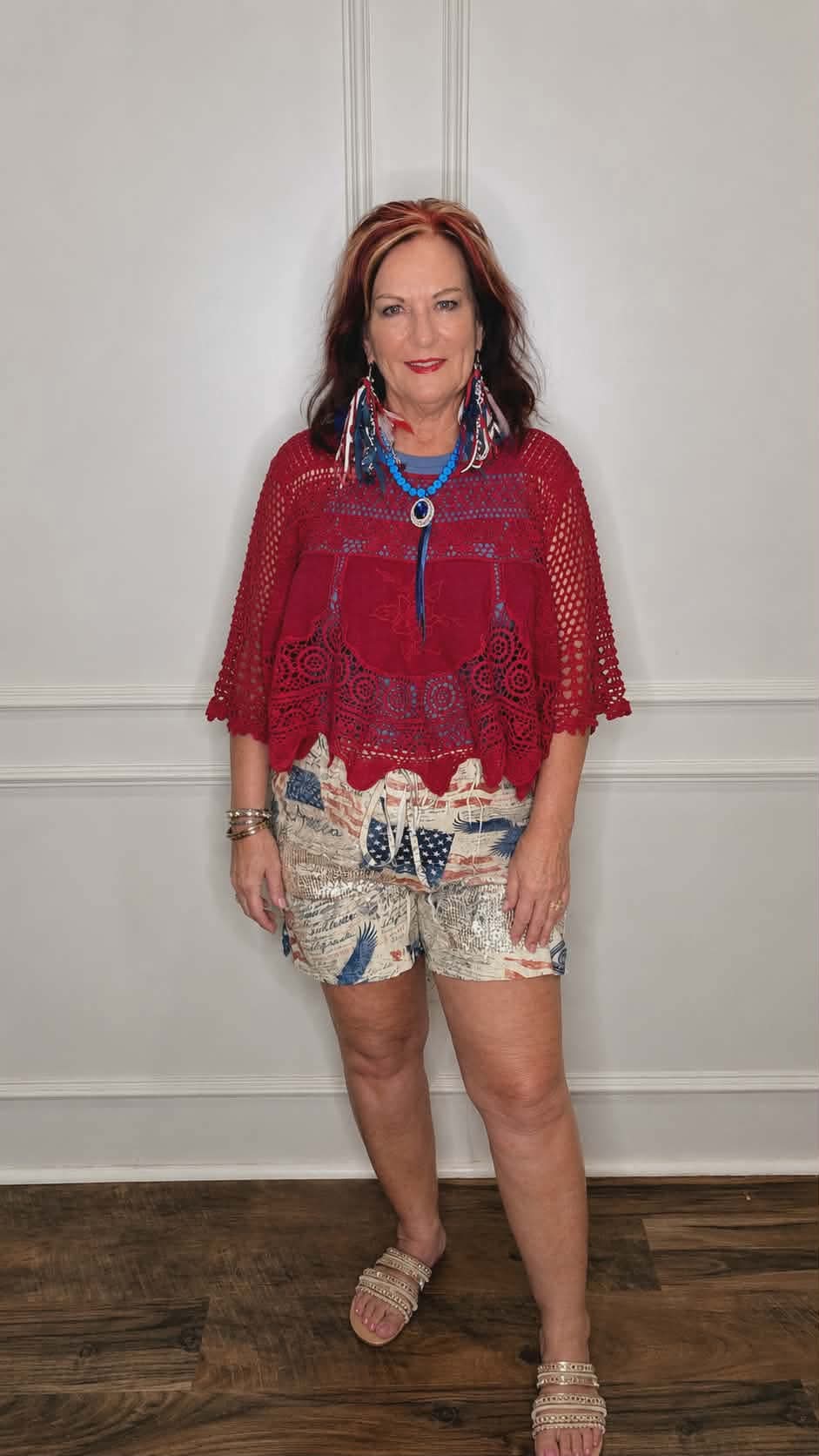 Origami - Liberty Luxe Lace & Sequin Shorts | Patriotic Shorts (Available in 2 Prints)