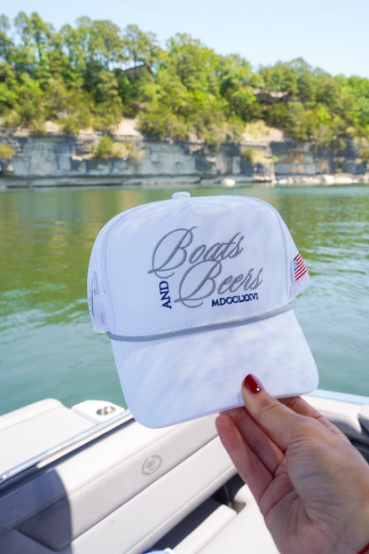 Boats & Beers - White Vintage Trucker Hat