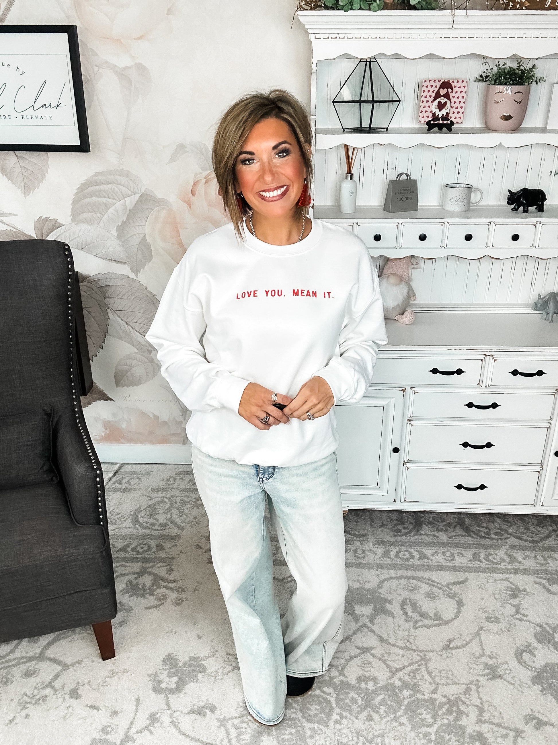 Love You, Mean It Pullover Sweatshirt