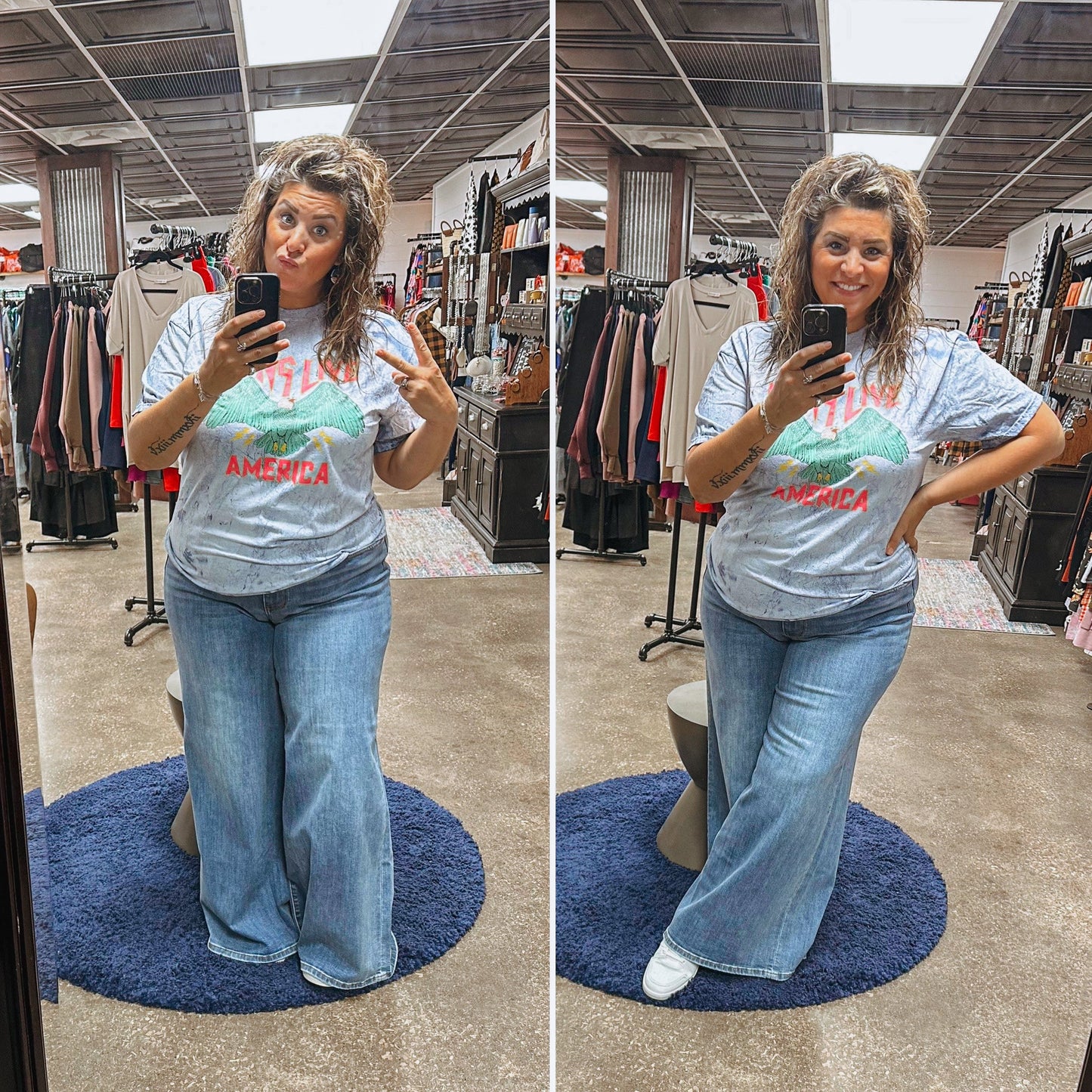 Long Live America Bleached Graphic Tee