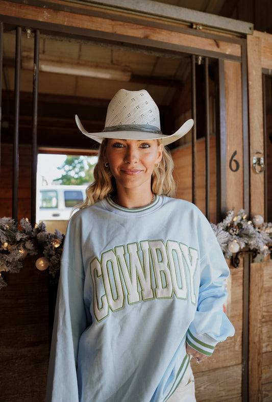 Cowboy - Blue Vintage Crewneck Sweatshirt