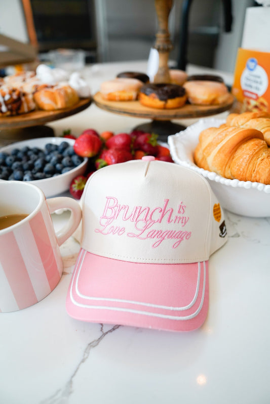 Brunch is my Love Language - Pink Vintage Trucker Hat