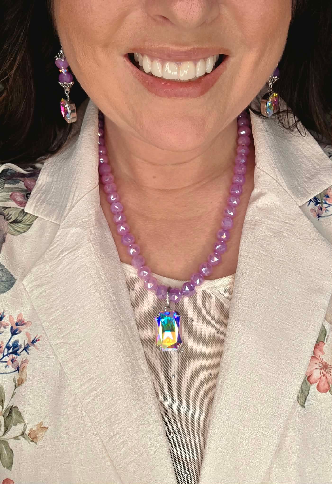 Candy Luxe Colorful Beaded Crystal Drop Statement Necklace by Sandra Ling Designs