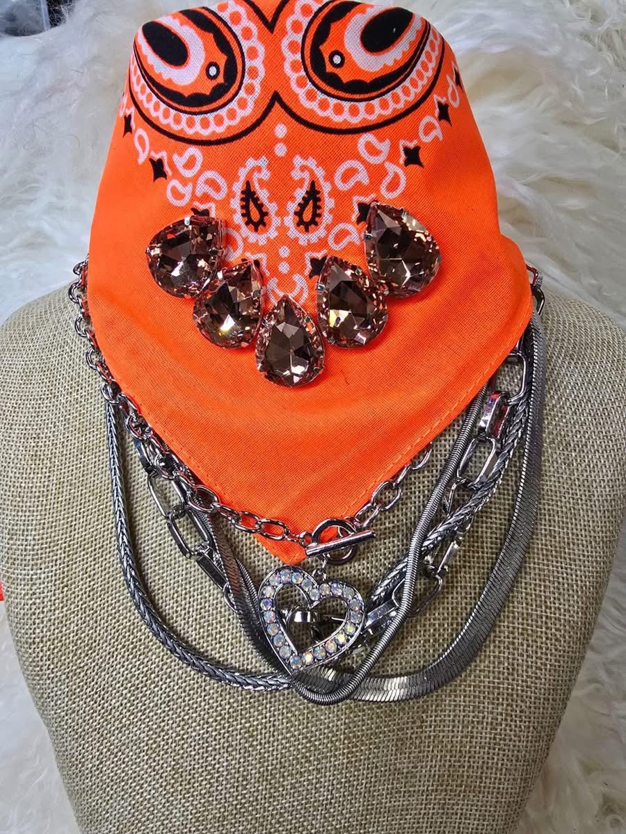 Orange Rebel Bandana by Sandra Ling Designs