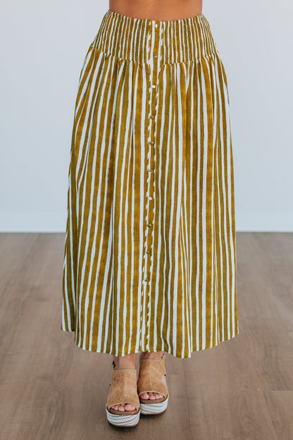 Zoya Striped Skirt - Lemongrass Mix