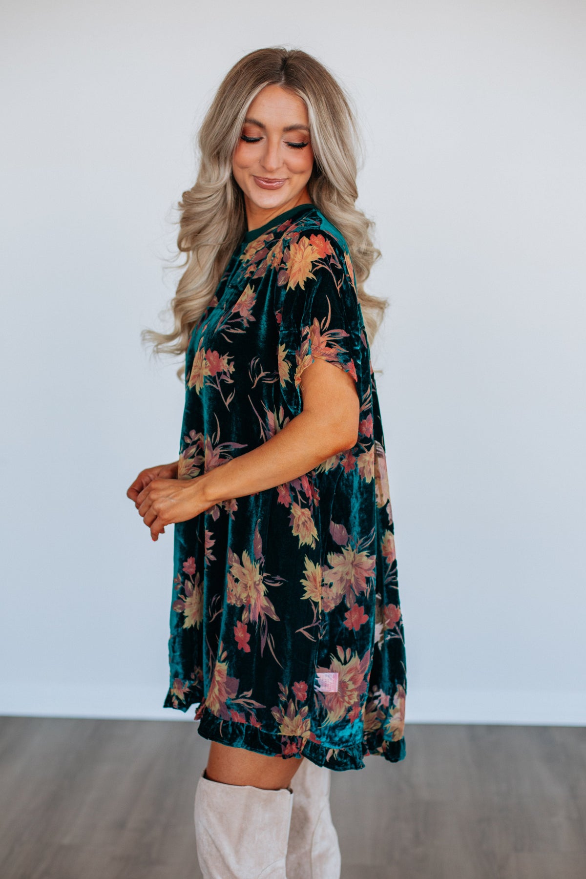 Verity Floral Velvet Dress