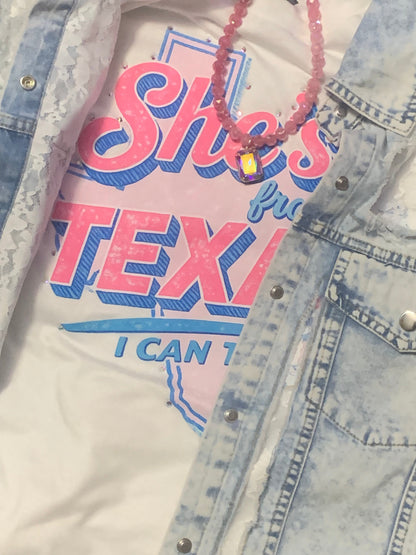 She’s From Texas Rhinestone Graphic Tee