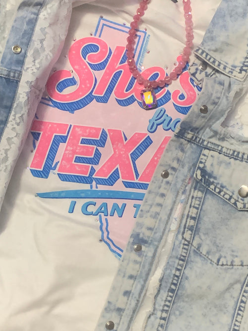 She’s From Texas Rhinestone Graphic Tee