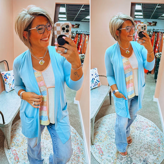 Keep On Going Cardigan - Dusty Teal
