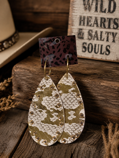 Rustic Gold Glam Earrings