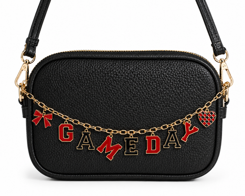 Game Day Black & Red Charm Crossbody Bag