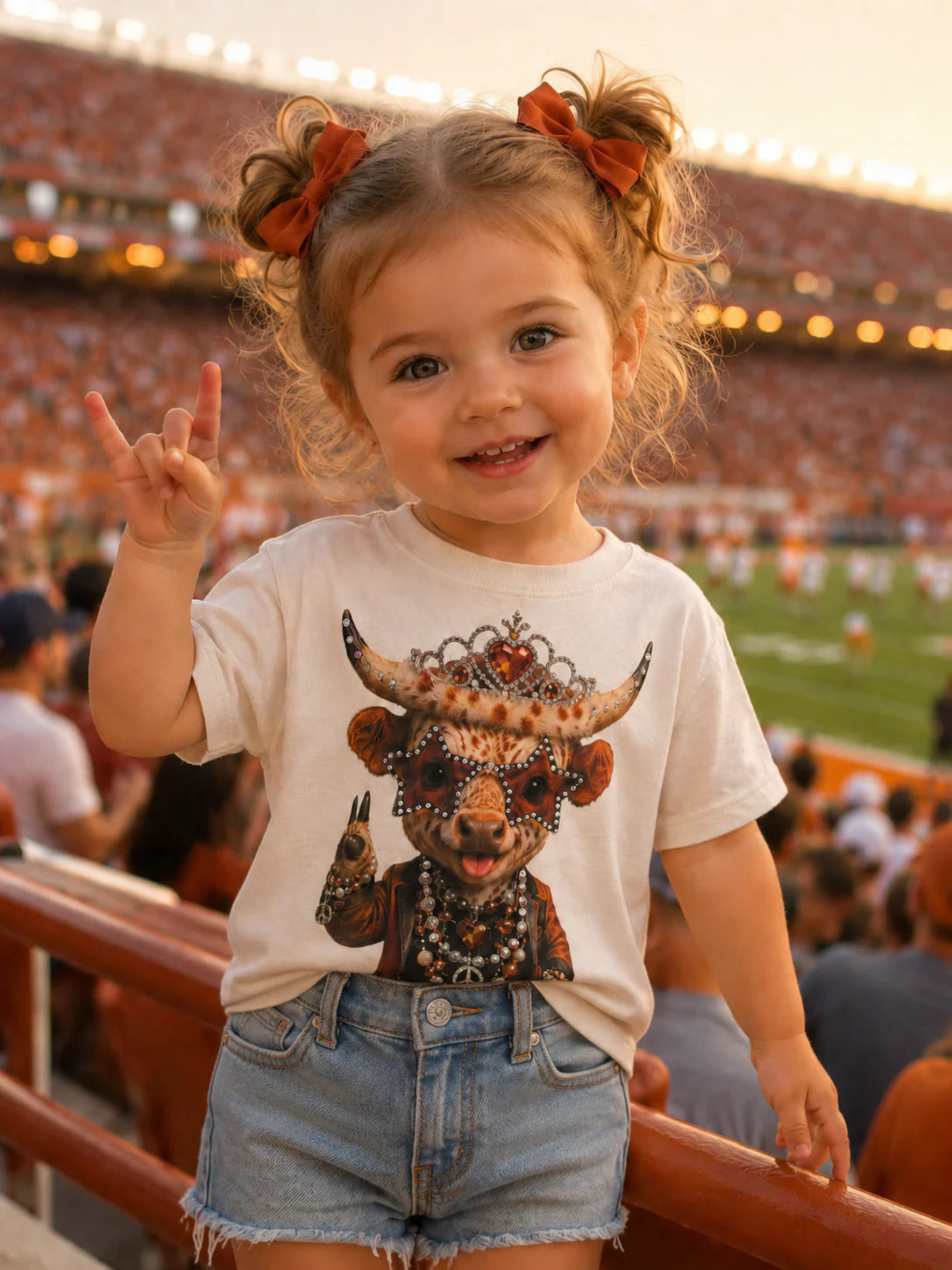 Gameday Glam Longhorn Kids Crystal Graphic Tee
