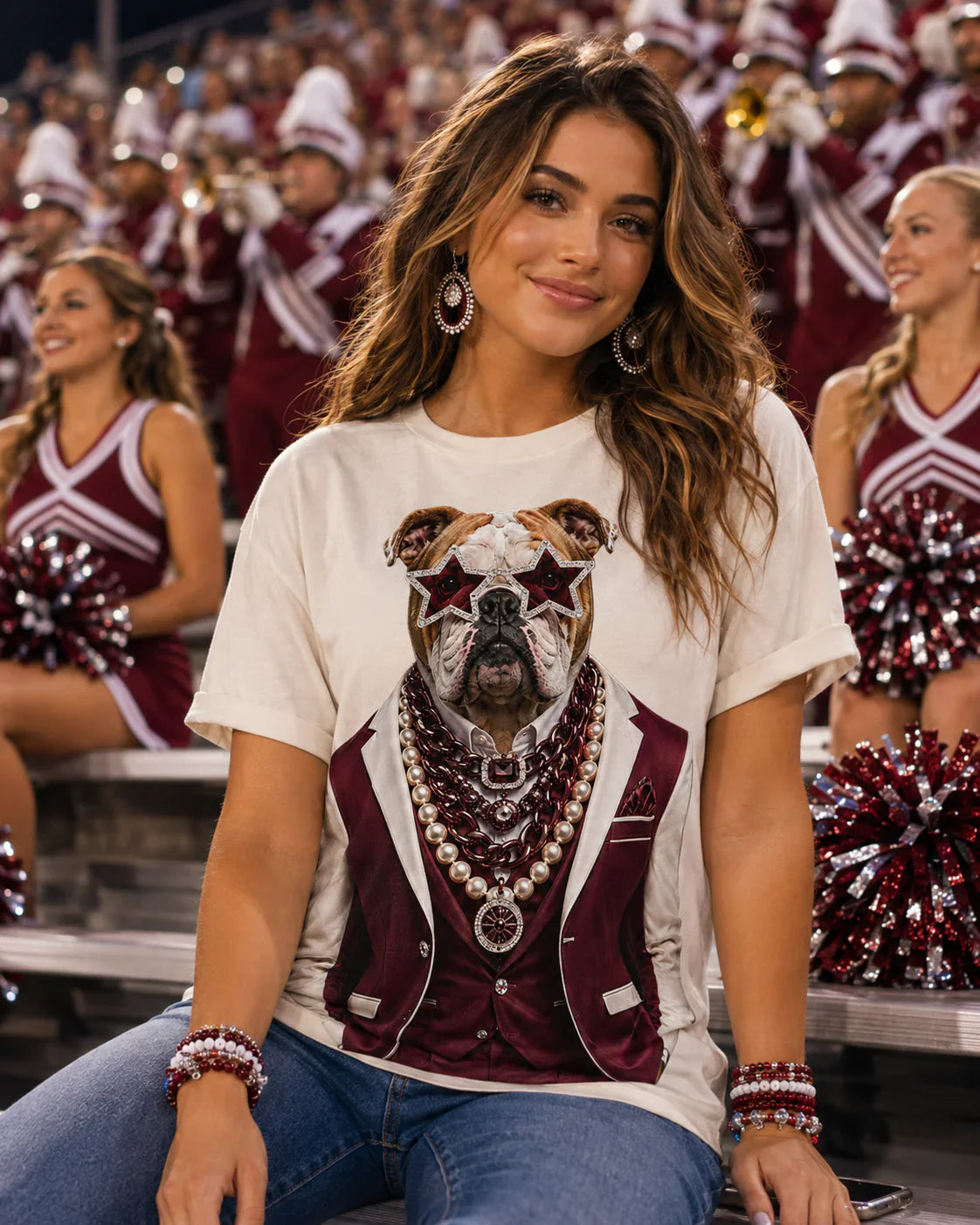 Top Dawg Rhinestone Bling Graphic Tee