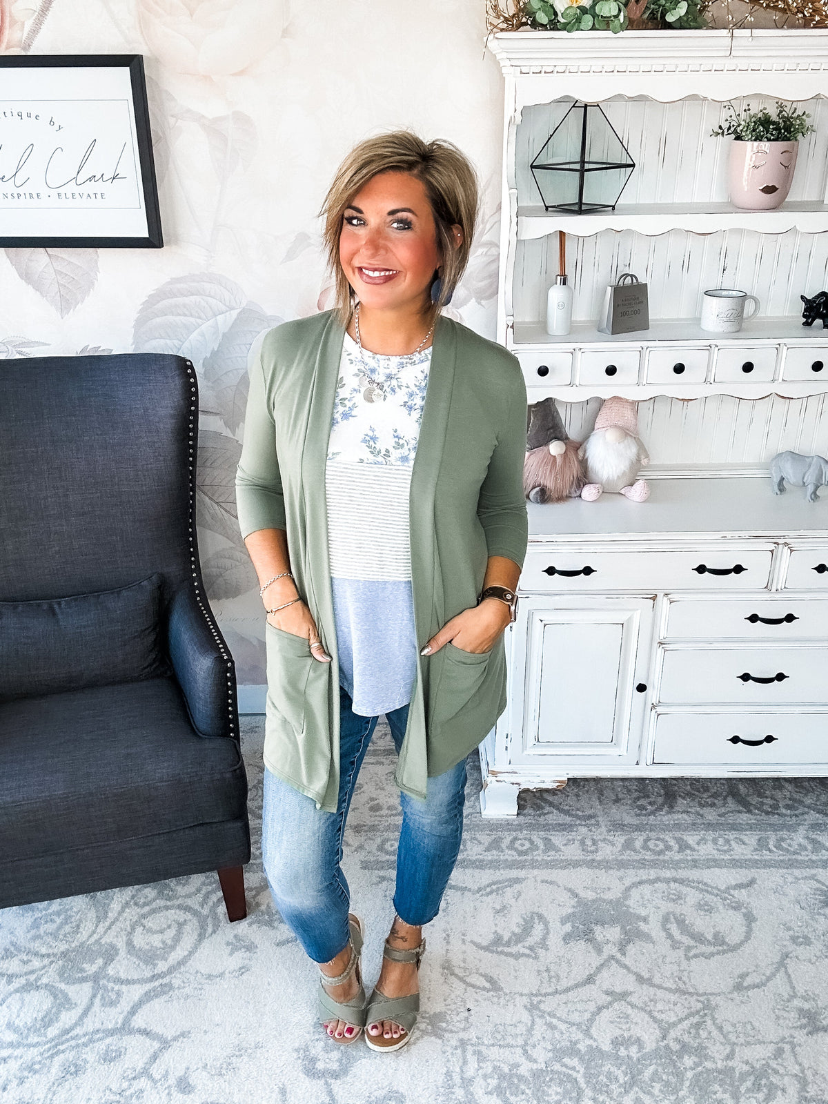 Keep On Going Cardigan - Olive