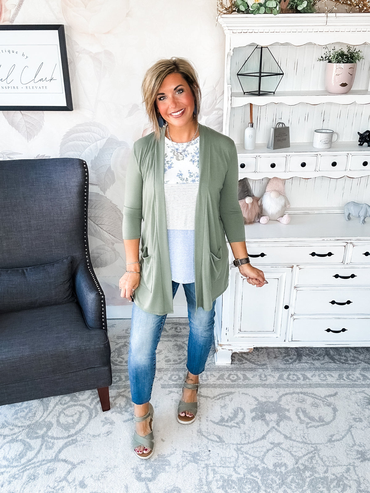 Keep On Going Cardigan - Olive