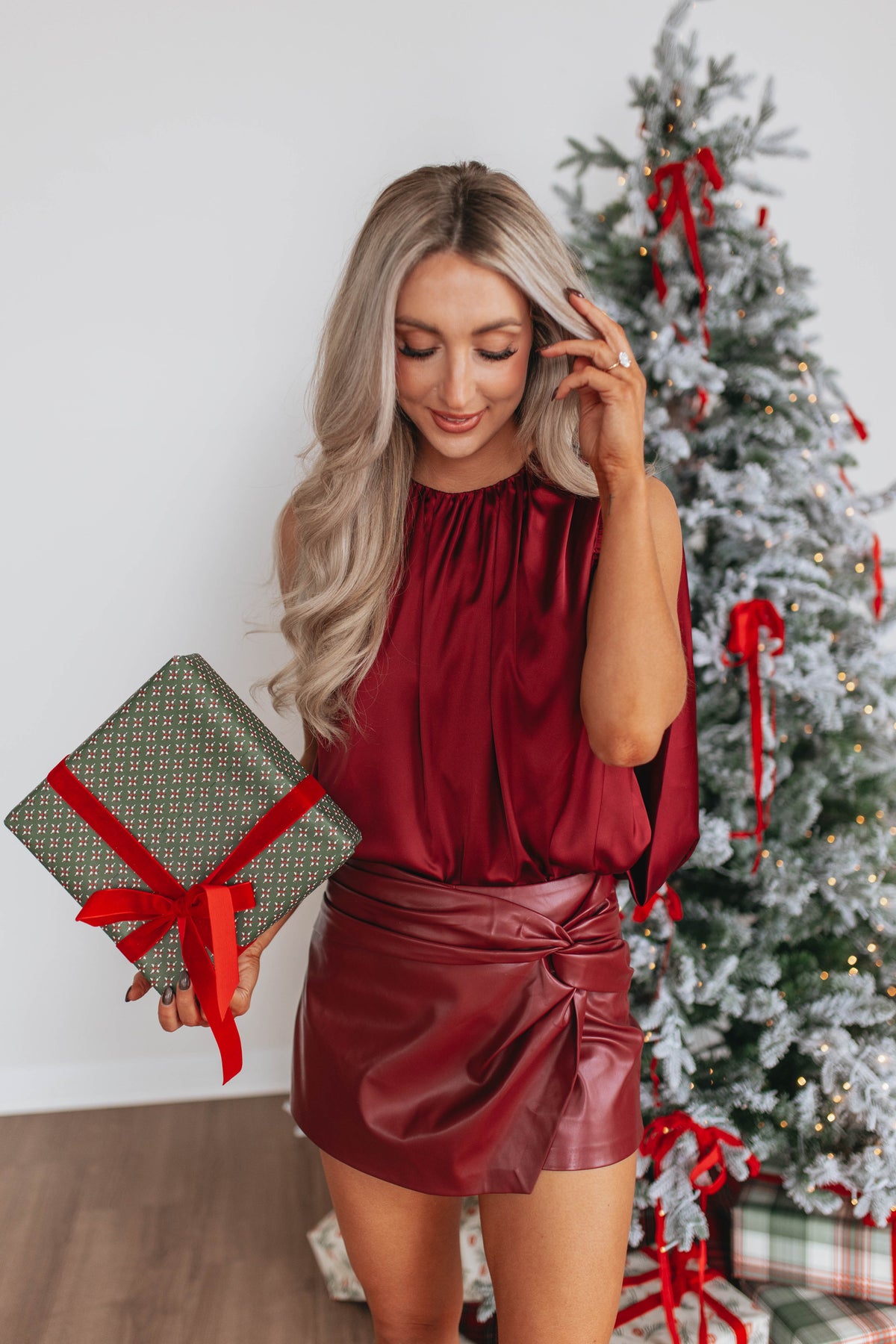Roxana Leather Skort
