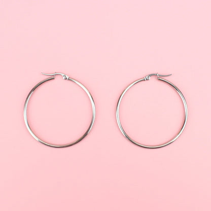 45mm Stainless Steel Hoop Earrings